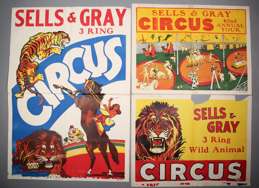 3 Vintage Sells & Gray Circus Posters (1 of 1)