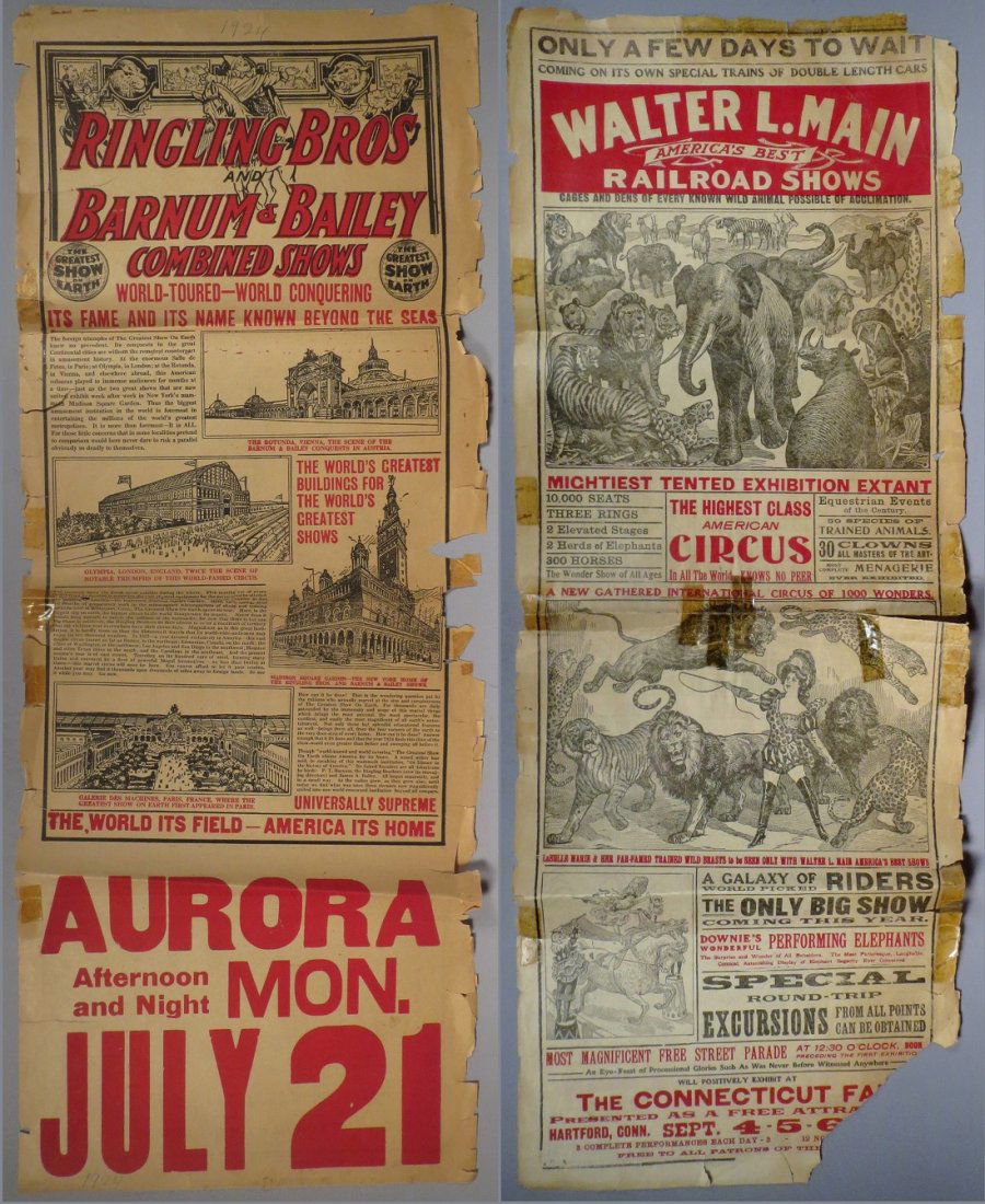 2 Vintage Ringling & Mains Circus Broadsides (1 of 2)