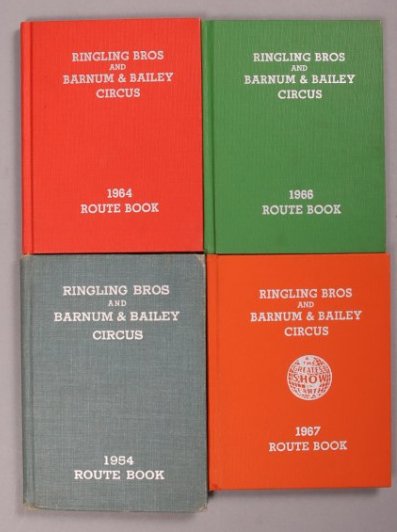4 Ringling Bros. Route Books (1 of 3)