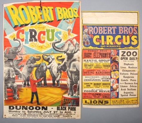2 Robert Bros. Vintage Circus Posters (1 of 1)