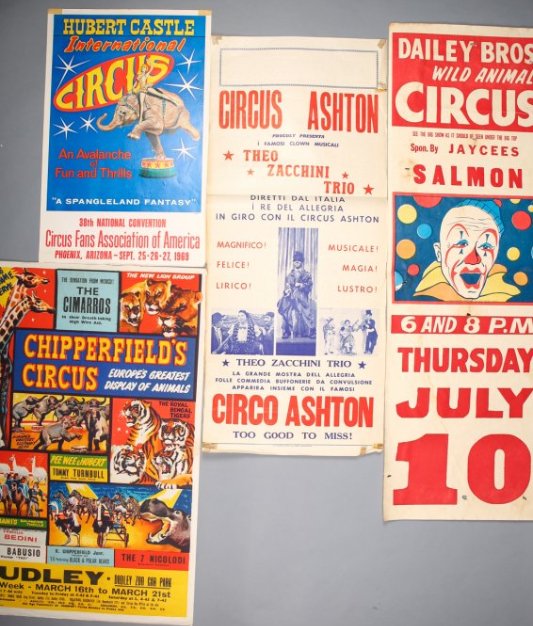 Mixed Lot of 4 Circus Posters Dailey Brothers (1 of 1)