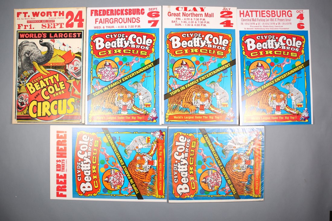 Vintage Clyde Beatty and Cole Bros. Cardboard Posters (1 of 1)