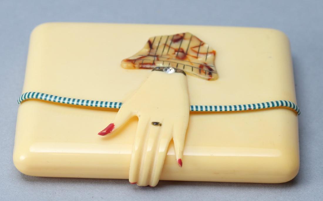 Vintage Art Deco Celluloid Hand Compact (1 of 5)