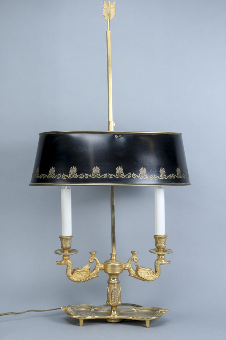 French Bouillotte Bronze Griffon Lamp, Tole (1 of 5)