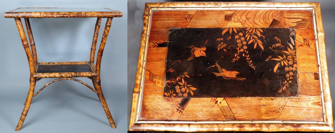 Antique Chinoiserie Bamboo  Table Perret & Vibert Attri (1 of 6)