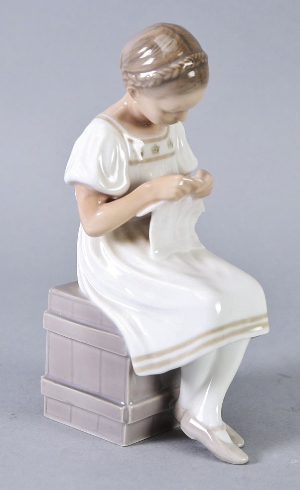 Vintage Bing & Grondahl Girl Knitting Figurine (1 of 4)