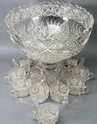 Antique American Brilliant Cut Glass Punch Bowl (1 of 17)