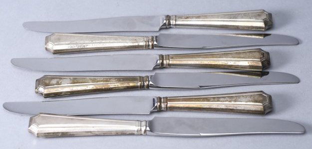 Lot of 6 Sterling Handled Knives (1 of 1)