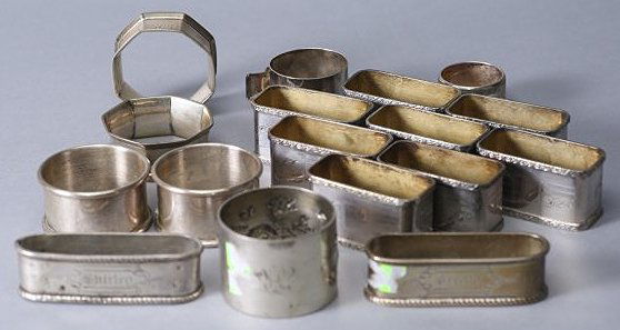 Misc Lot of Sterling and Silverplate Napkin Rings (1 of 3)