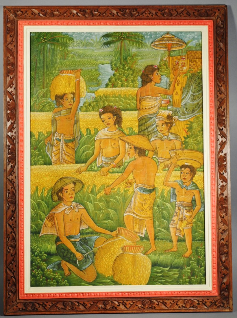 Bali Oil on Linen Artist Signed Painting (1 of 6)