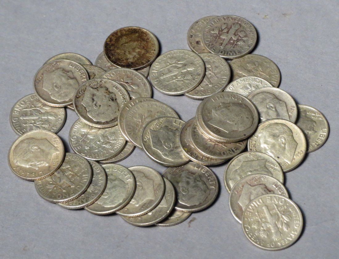 38 Silver Roosevelt Dimes Pre 1964 (1 of 6)
