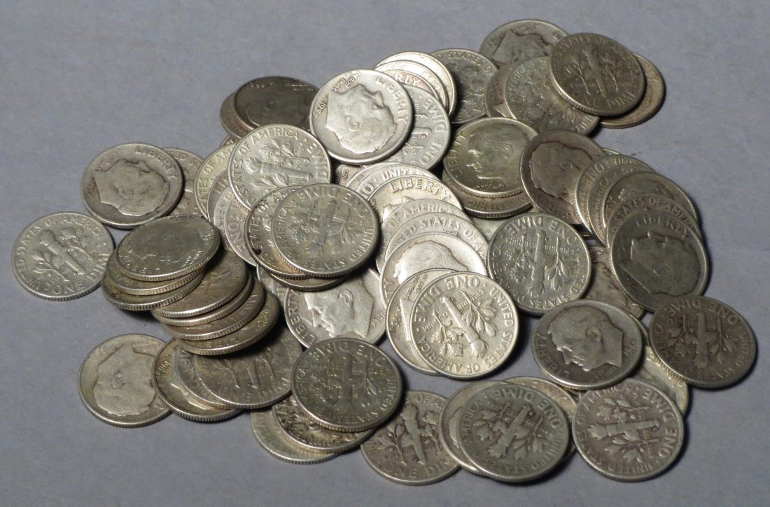 80 Silver Roosevelt Dimes Pre 1964 (1 of 8)