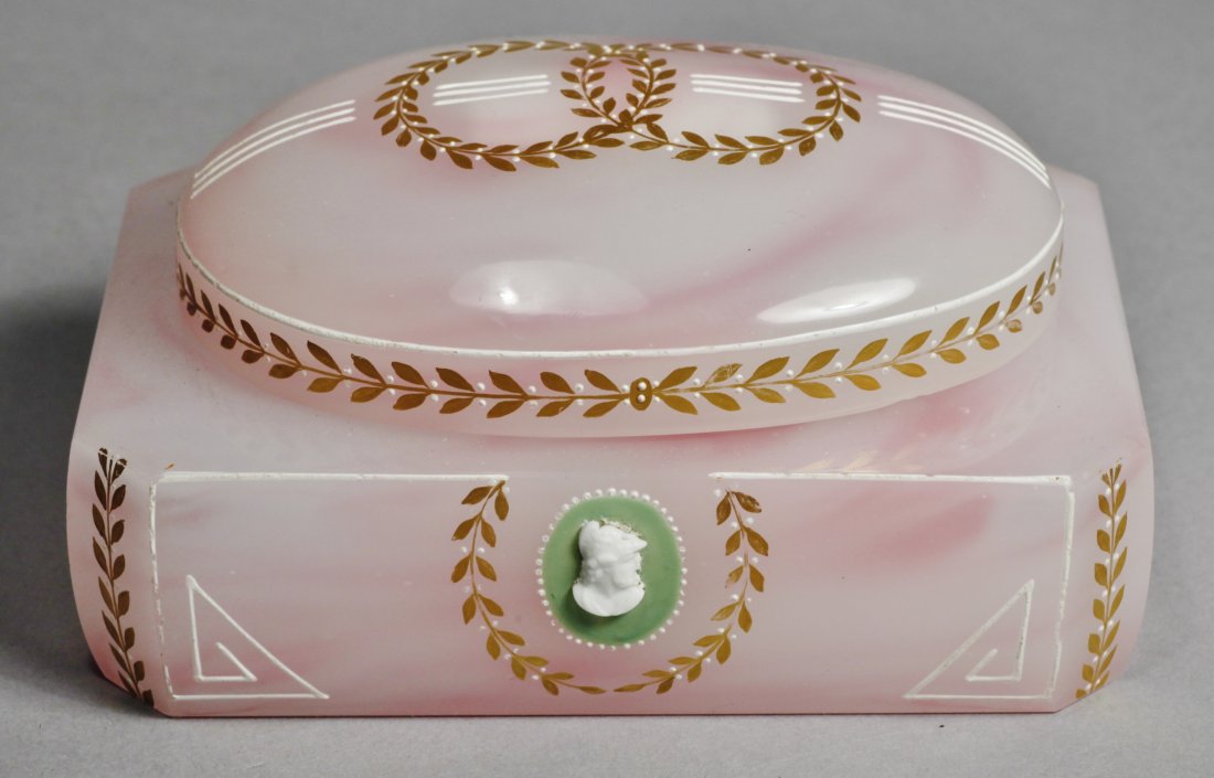 Antique Pink Glass Intaglio Cameo Box (1 of 5)