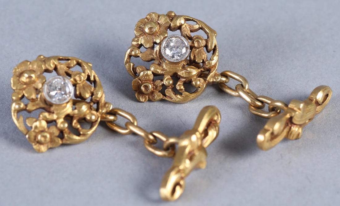 18K Gold and Diamond Cufflinks (1 of 3)