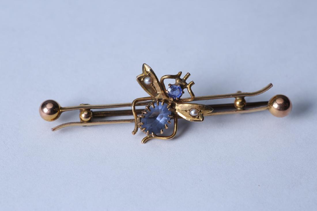 Antique Gold 10K Bar Pin, Marked 1917 (1 of 7)