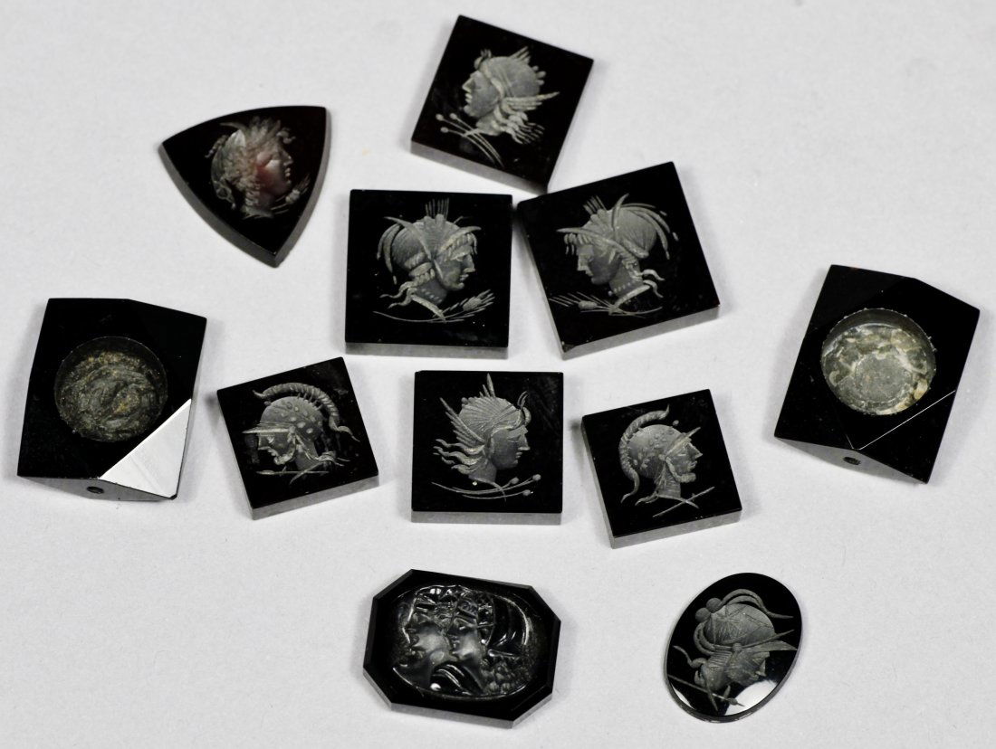 Antique Set of Black Carved Intaglios (1 of 4)