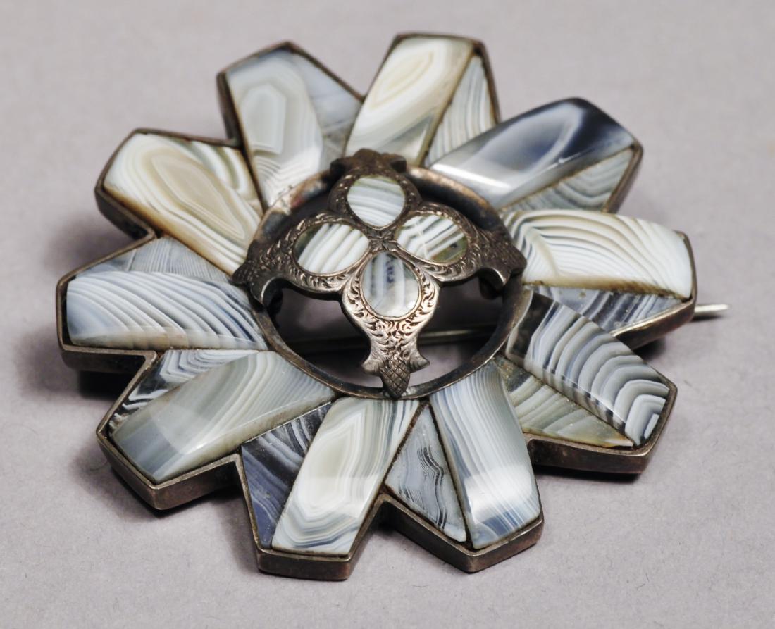 Scottish Agate Brooch  Pendant Sterling Victorian (1 of 8)