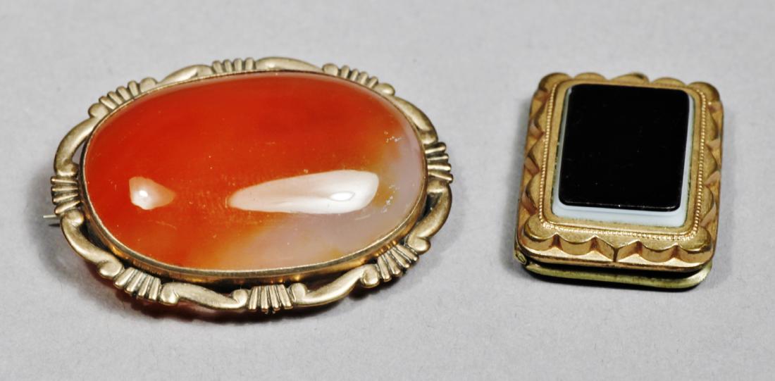 Victorian 12 k Agate stone, Plus Onyx Pendant (1 of 5)