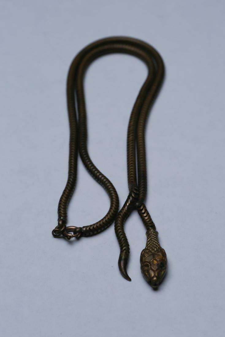 Antique 10K Gold Victorian Snake Necklace (1 of 5)