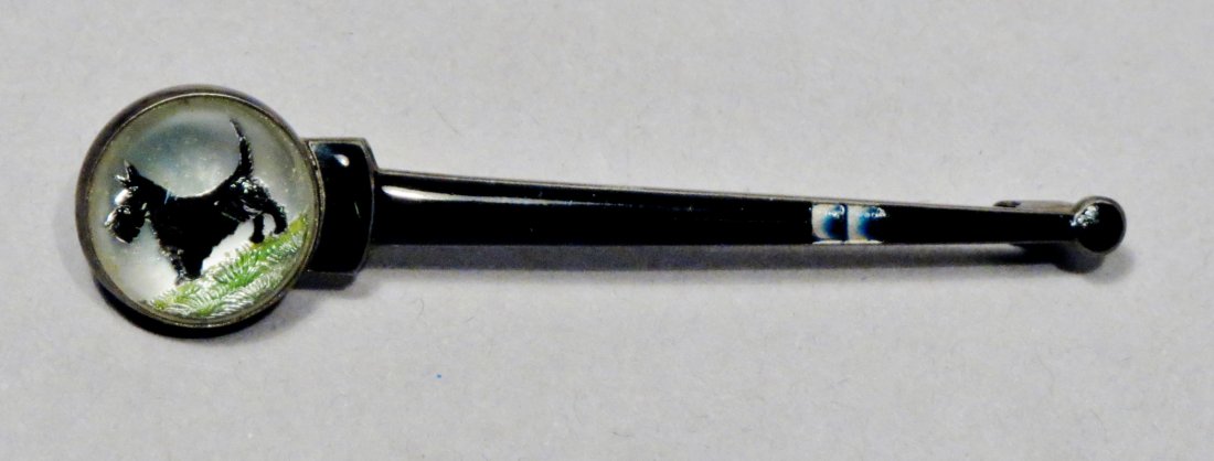 C1920 Scottie Dog Pin Brooch, Sterling (1 of 3)