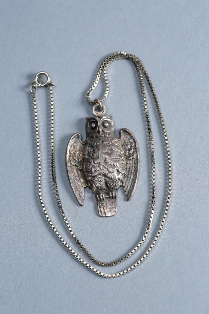 1 Sterling Silver Perched Owl Necklace (1 of 4)