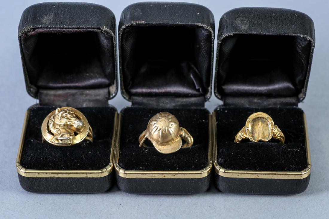 3 Vintage Equestrian Sterling Rings (1 of 2)