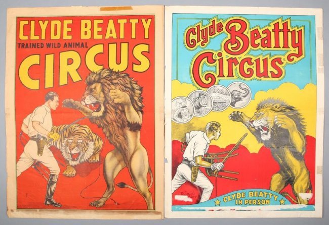 Vintage Lot of 2 Clyde Beatty Circus Poster (1 of 1)
