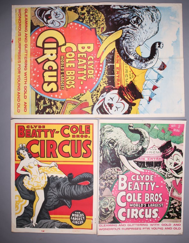 3 Clyde Beatty Cole Bros Circus Posters (1 of 1)