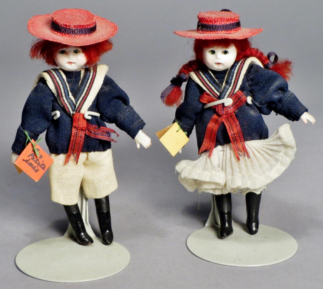 Vintage Pair Les Petite Amis, Dollhouse Dolls (1 of 5)