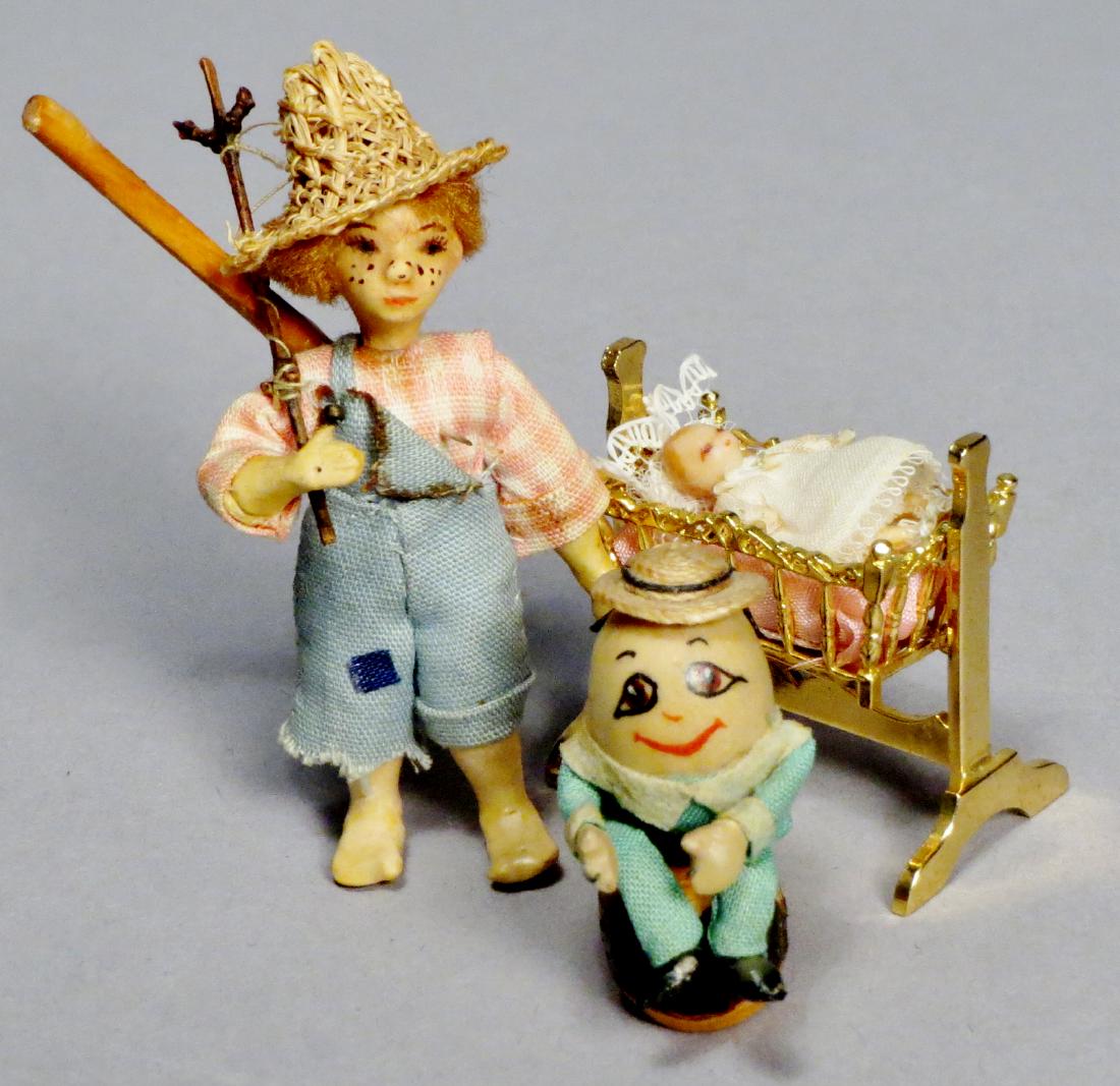 Lot of 3, N.I.A.D.A. Artist Irma Park Miniature Dolls (1 of 2)