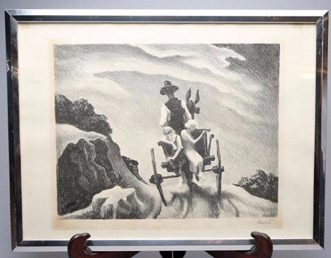 Thomas Hart Benton Lithograph Goin' Home Pencil Signed (1 of 7)