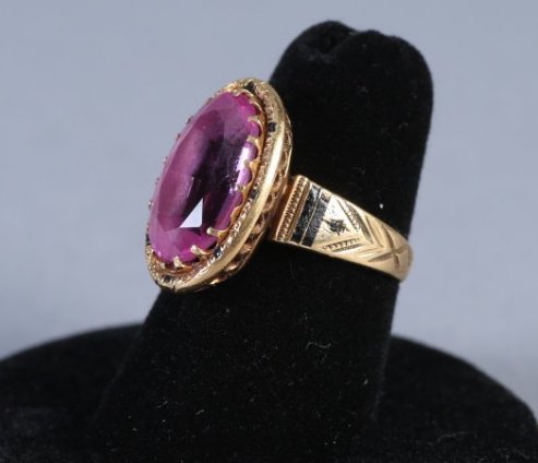 Antique 14K Ring, Pink Stone (1 of 5)