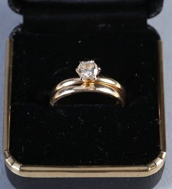 14K Yellow Gold Wedding Set, Diamond (1 of 9)