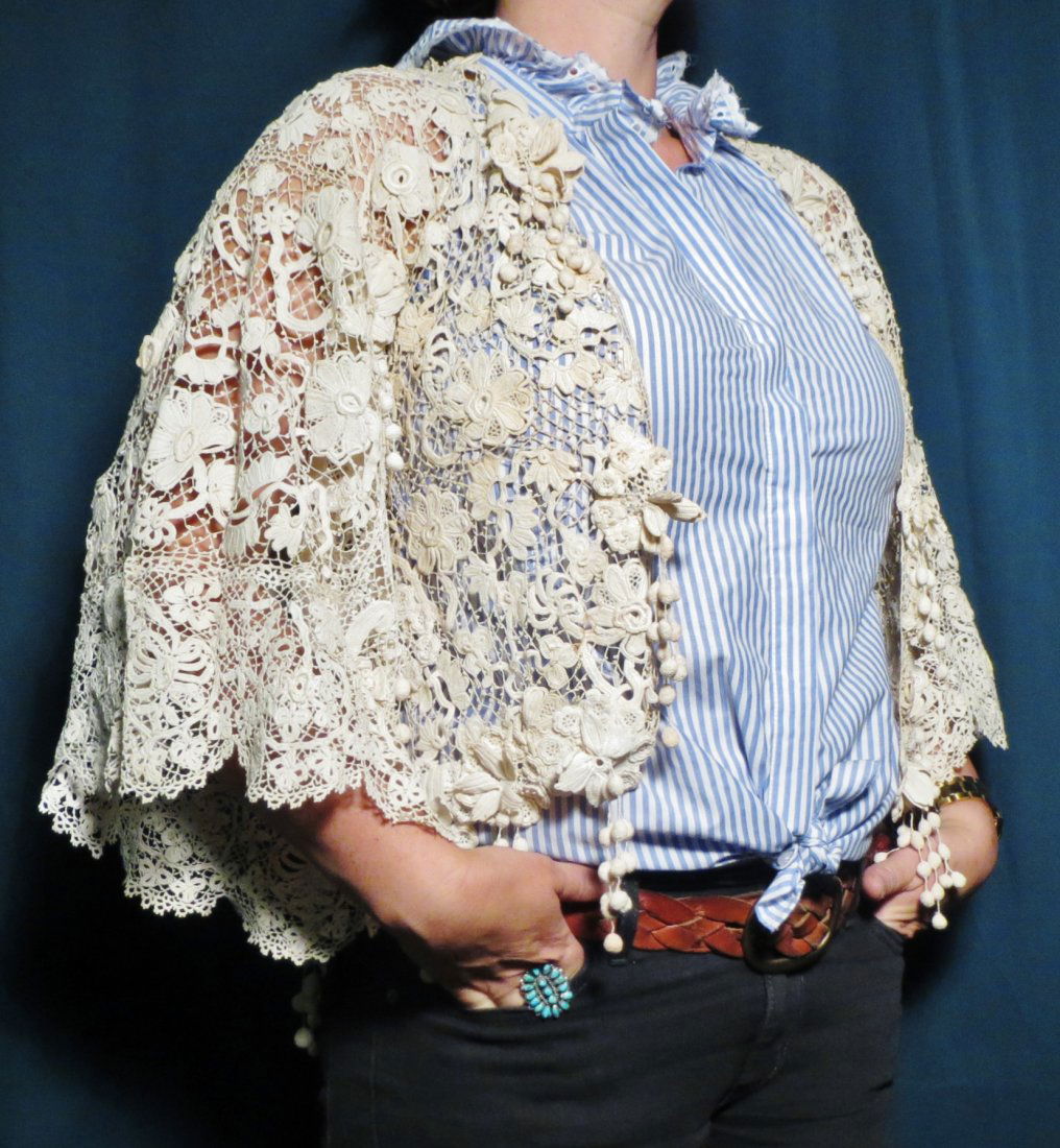 Victorian Era Flower Lace Shawl (1 of 10)