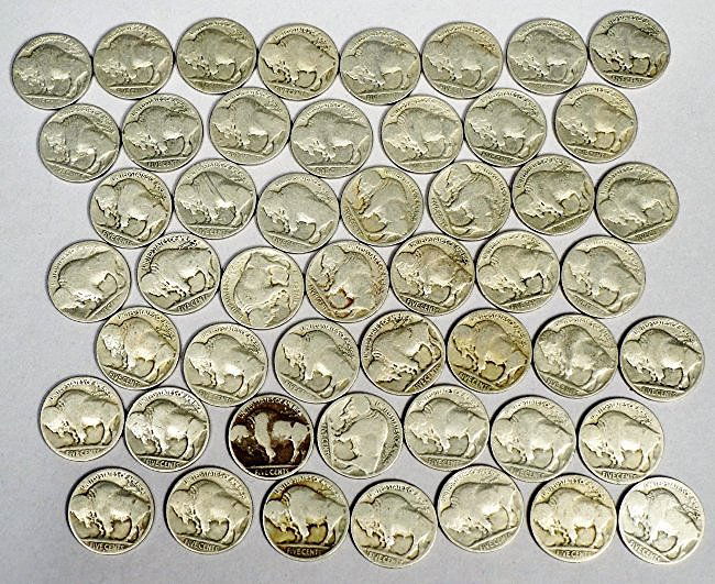 1917 - 1930 Lot of 50 Buffalo Nickels (1 of 6)