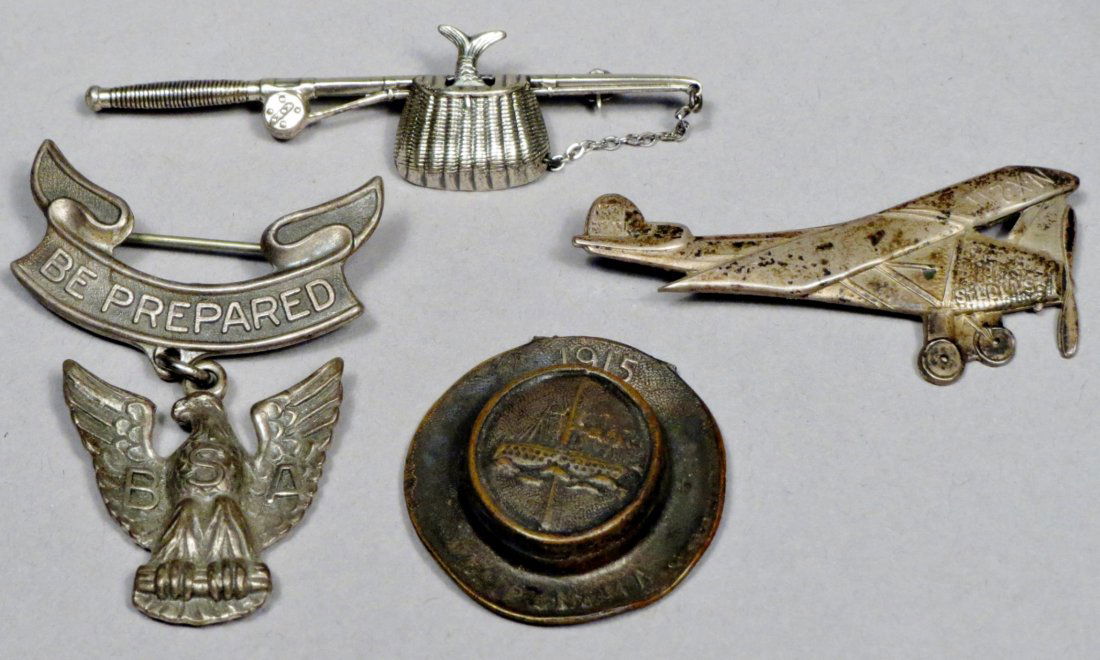 Vintage Sterling Jewelry Lot, Airplane, Boy Scouts, Etc (1 of 9)