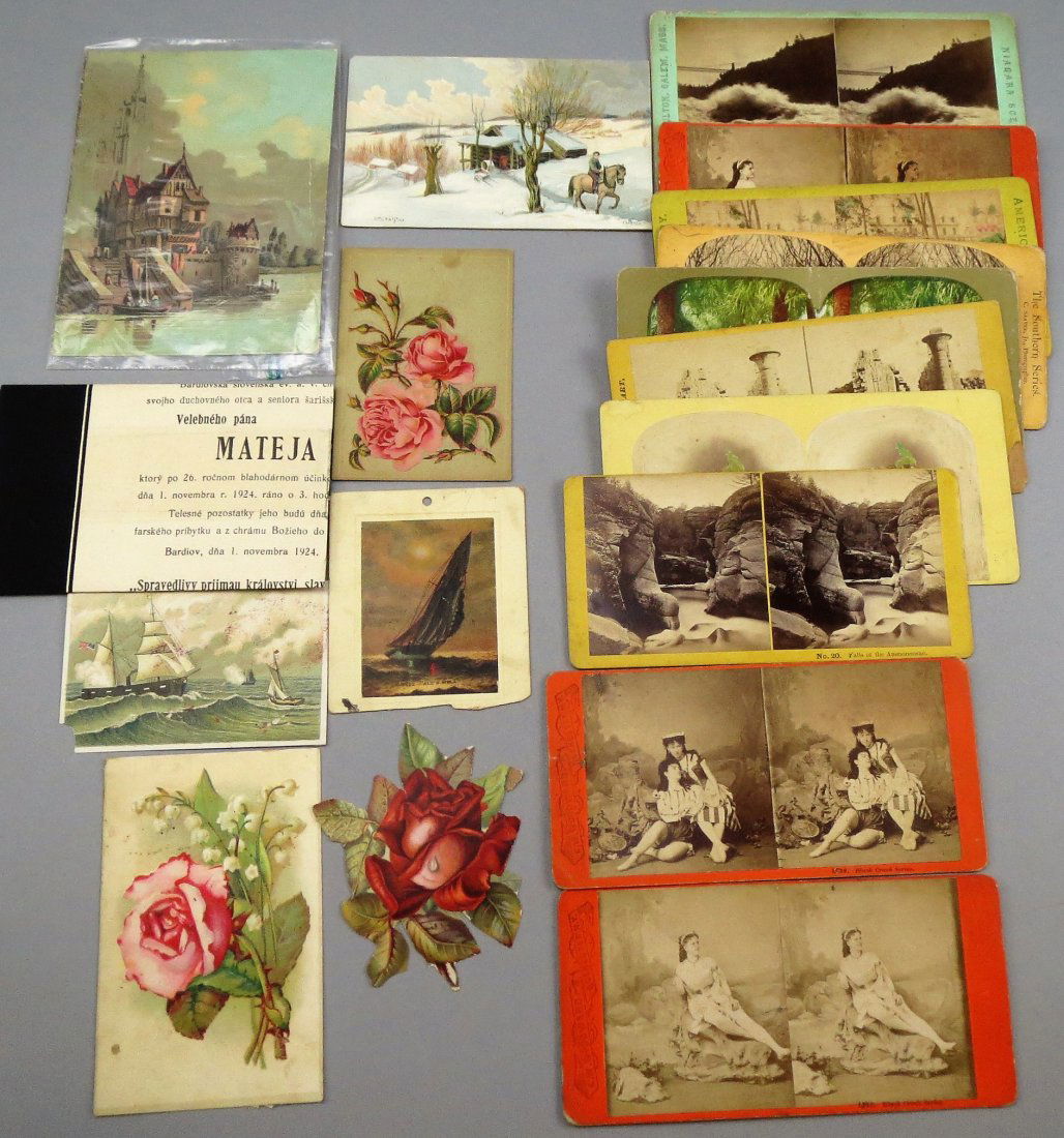 Fun 21 pcs lot including steroview slide, clippings and (1 of 4)