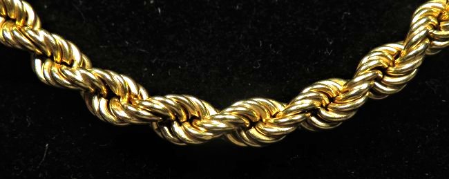 Vintage Long 14K Gold Rope Chain Necklace (1 of 3)