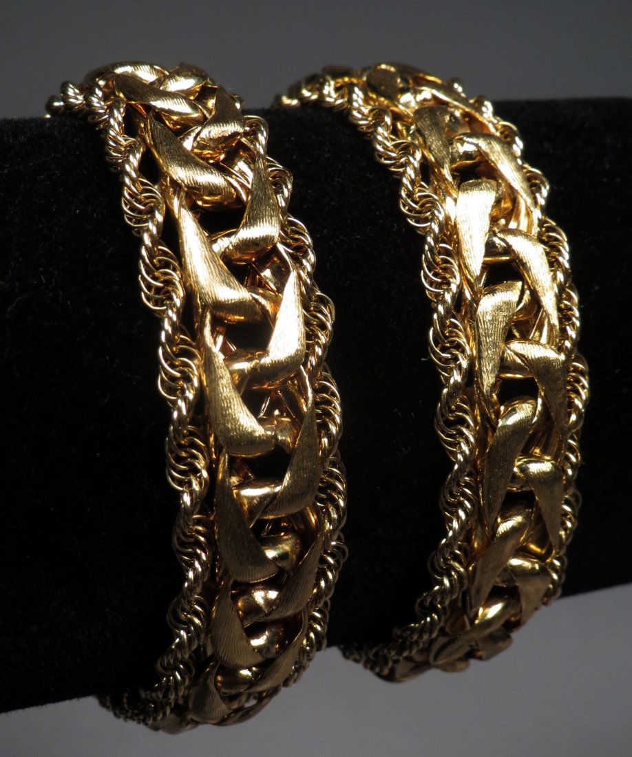 Stunning! Two 14k Yellow Gold Bracelets (1 of 5)