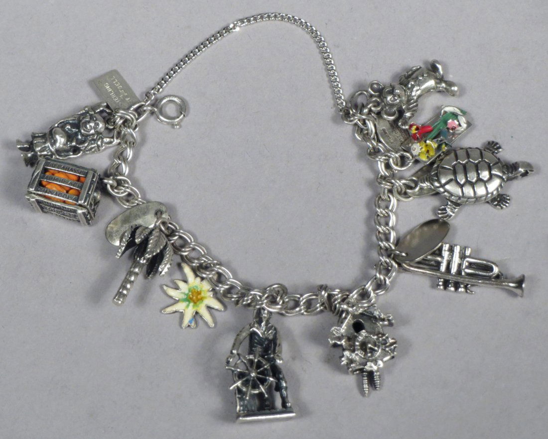 Vintage Sterling Charm Bracelet Mid Century (1 of 3)