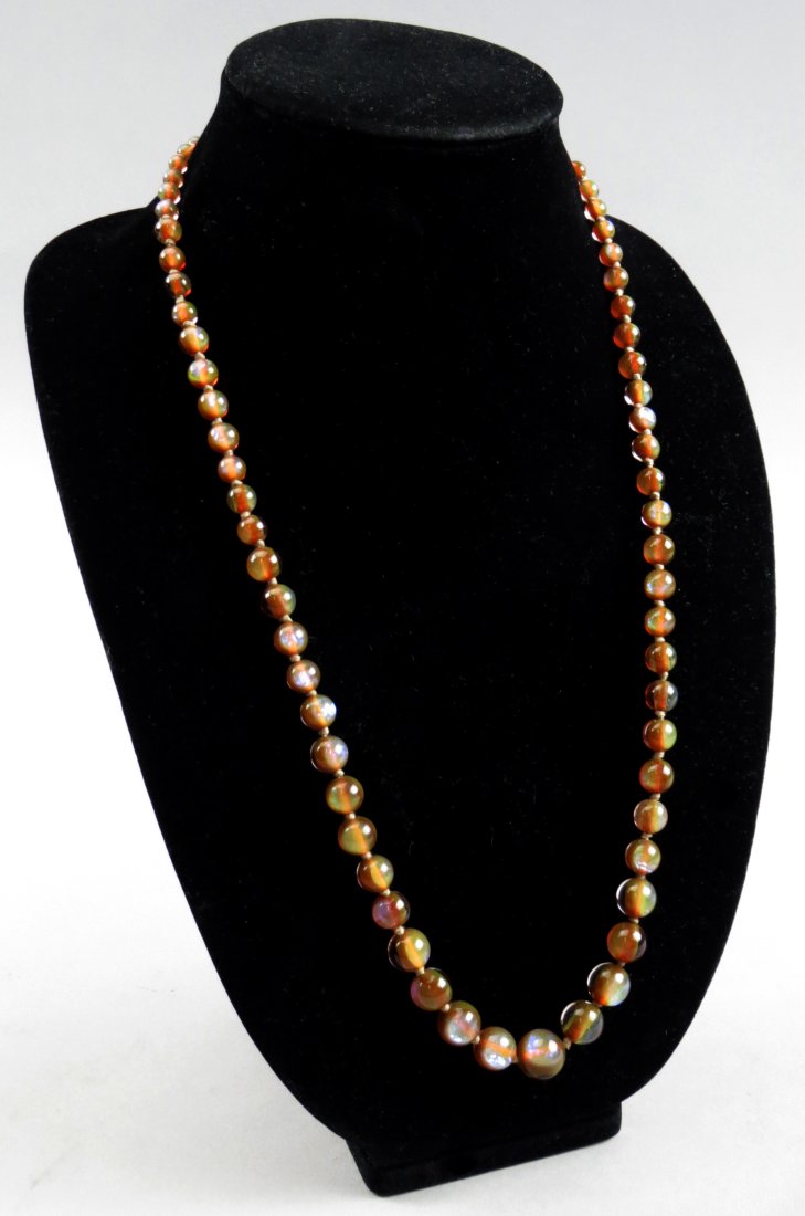 Vintage Fire Opal Bead Necklace (1 of 5)