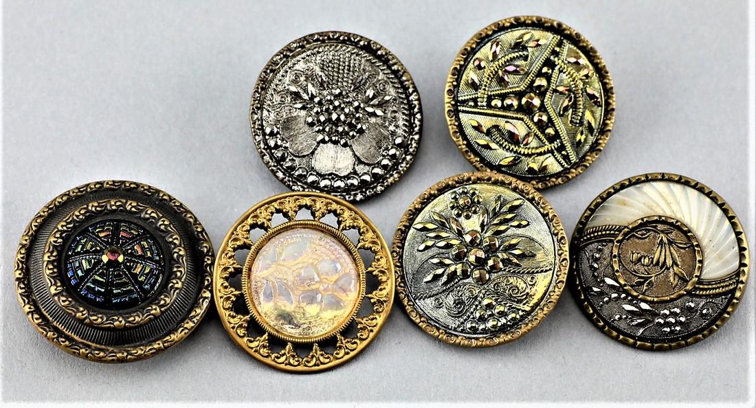 Misc. Lot Victorian Glass & Metal Buttons (1 of 2)
