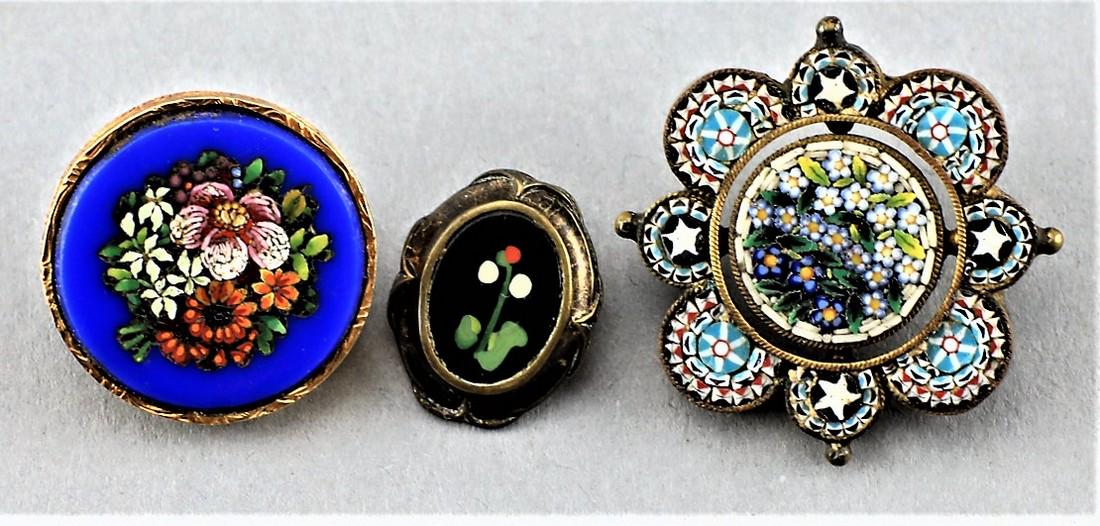 Antique Italian Micro Mosaic Buttons (1 of 2)