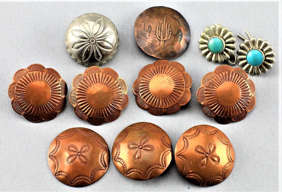 Vintage Copper and Metal Concho Style Buttons (1 of 3)