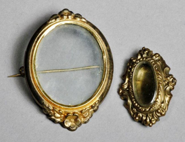 Two Antique Hairwork Jewelry Brooches (1 of 4)