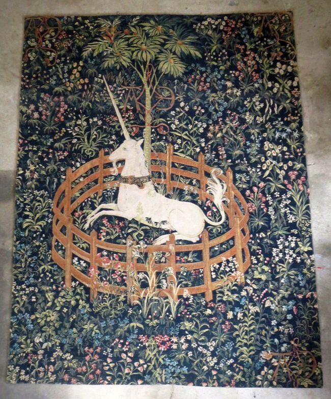 Unicorn Tapestry Vintage French Tapestry (1 of 11)