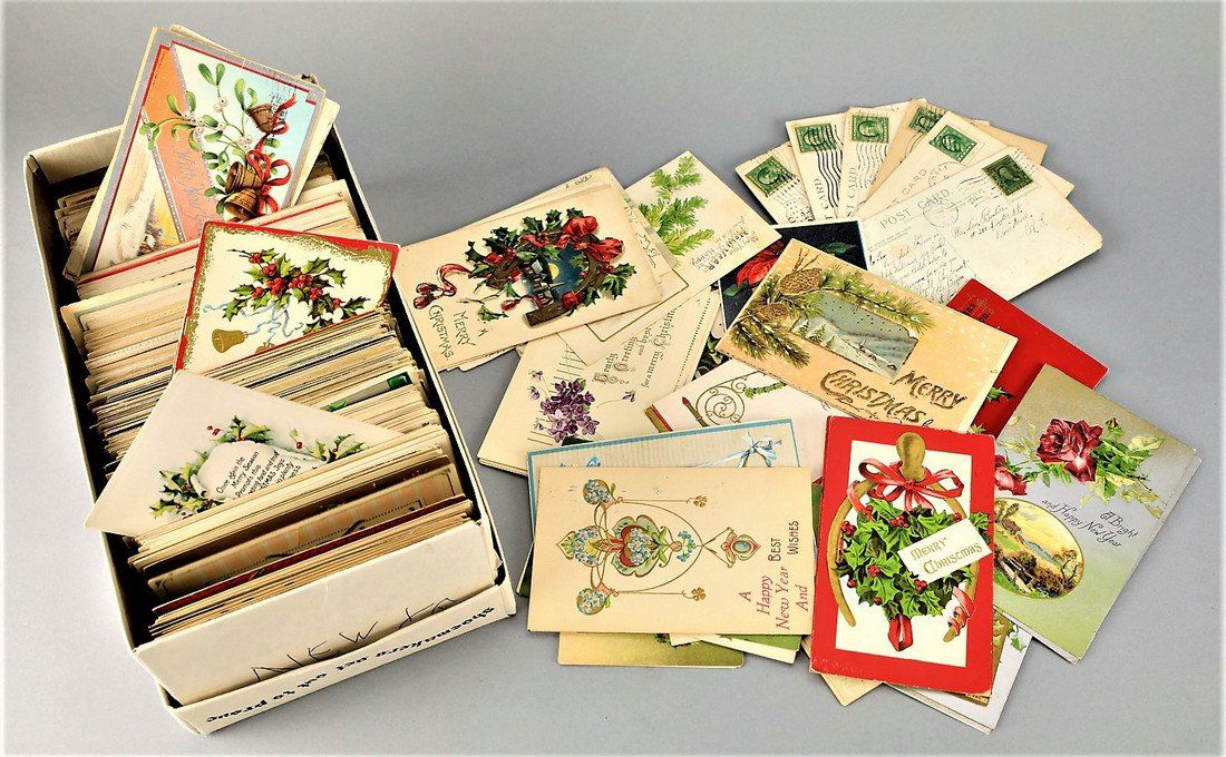 Antique Postcard Lot, New Years & Christmas (1 of 4)