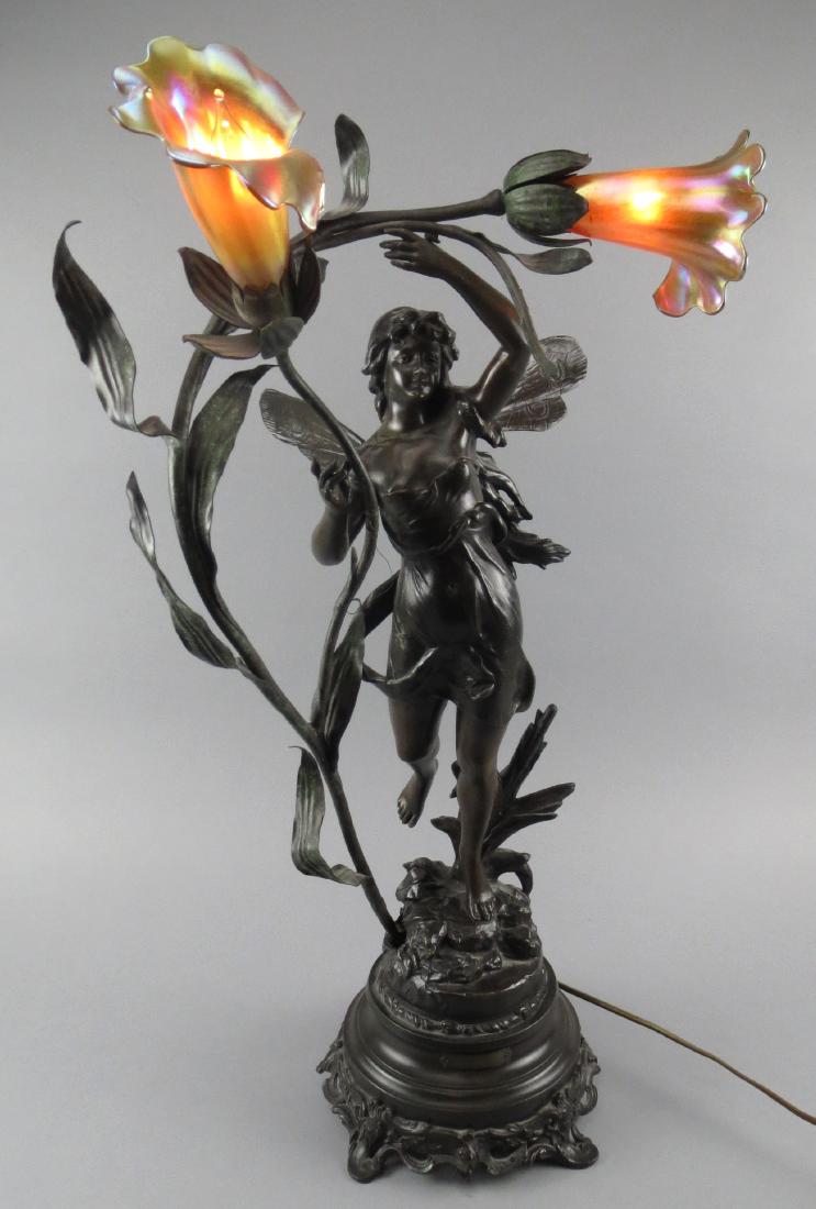 After Henryk Kossowski "Naiade" Fairy Lamp With Tiffany (1 of 13)