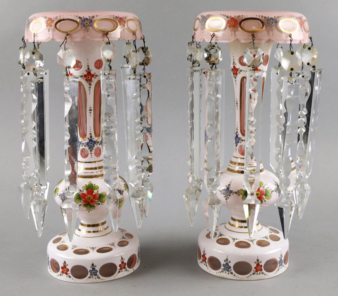 Heavy Antique Cased Bohemian Crystal Lusters