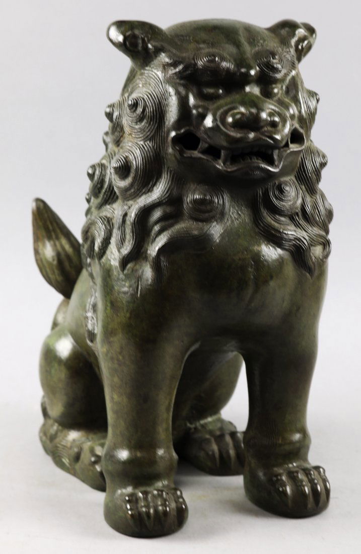 Large Chinese Bronze Foo Dog Marked (1 of 8)